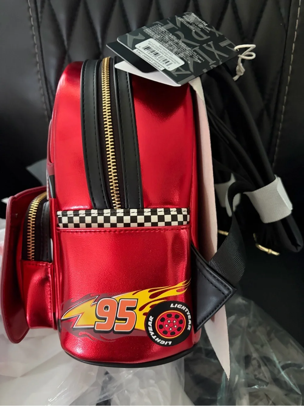 Loungefly Disney Pixar Cars Metallic Lightning McQueen Cosplay Mini Backpack